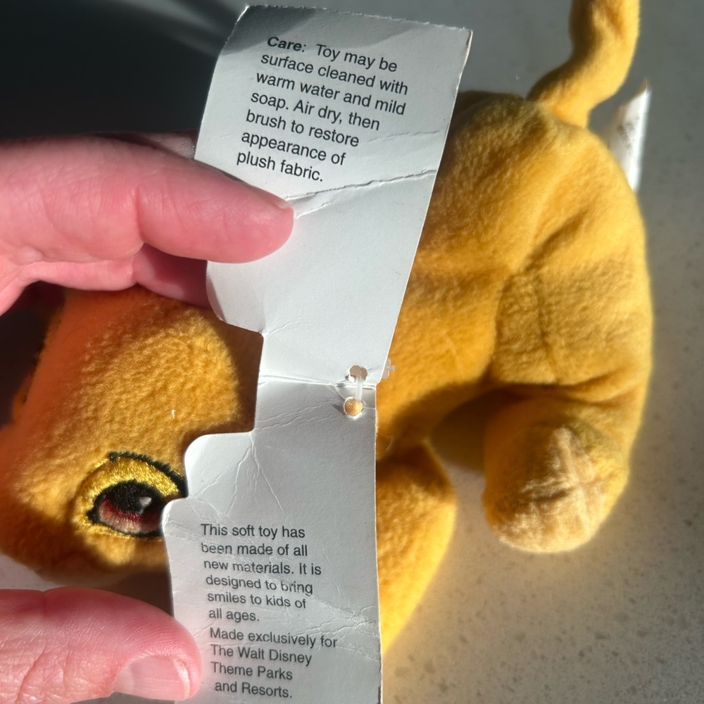 Disney NWT Simba Bean Bag Walt Disney World Plush - Picture 4 of 8